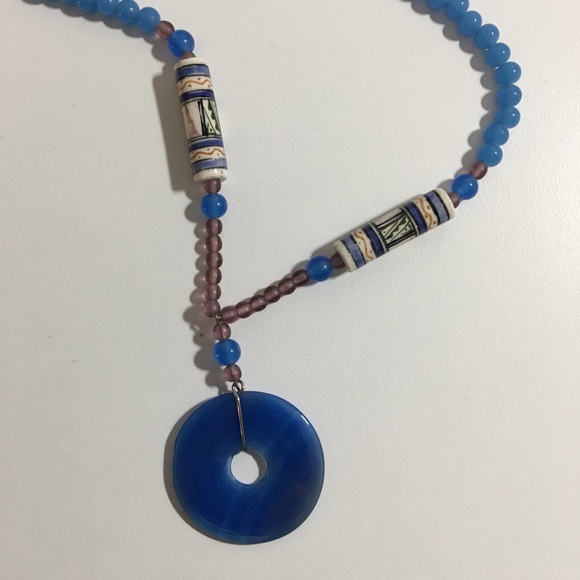 Zen Baby Blue and Purple Necklace - Picture 2 of 5